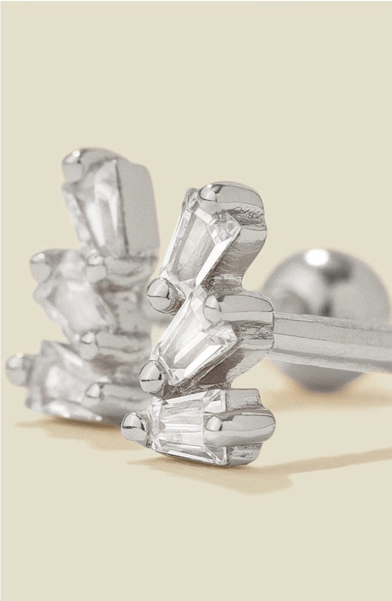 MADE BY MARY CZ Triple Baguette Stud Earrings, Alternate, color, Silver