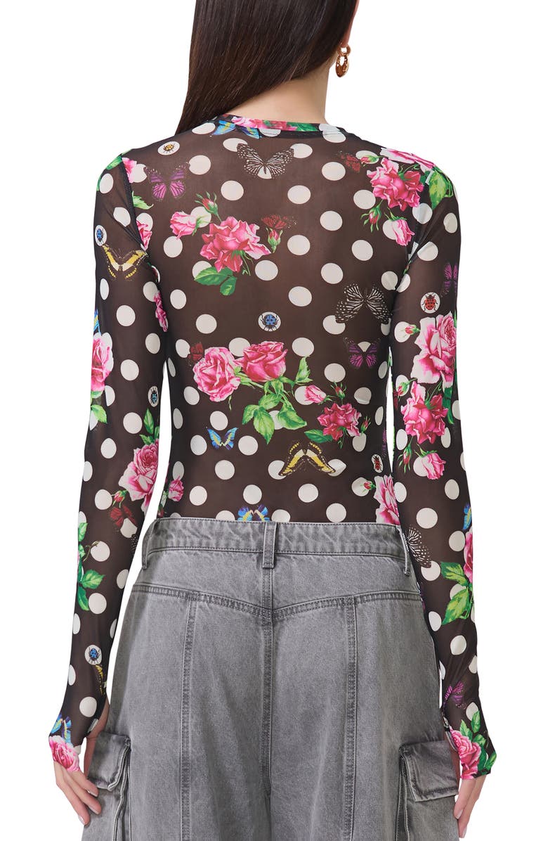 AFRM Kaylee Print Sheer Mesh Top, Alternate, color,