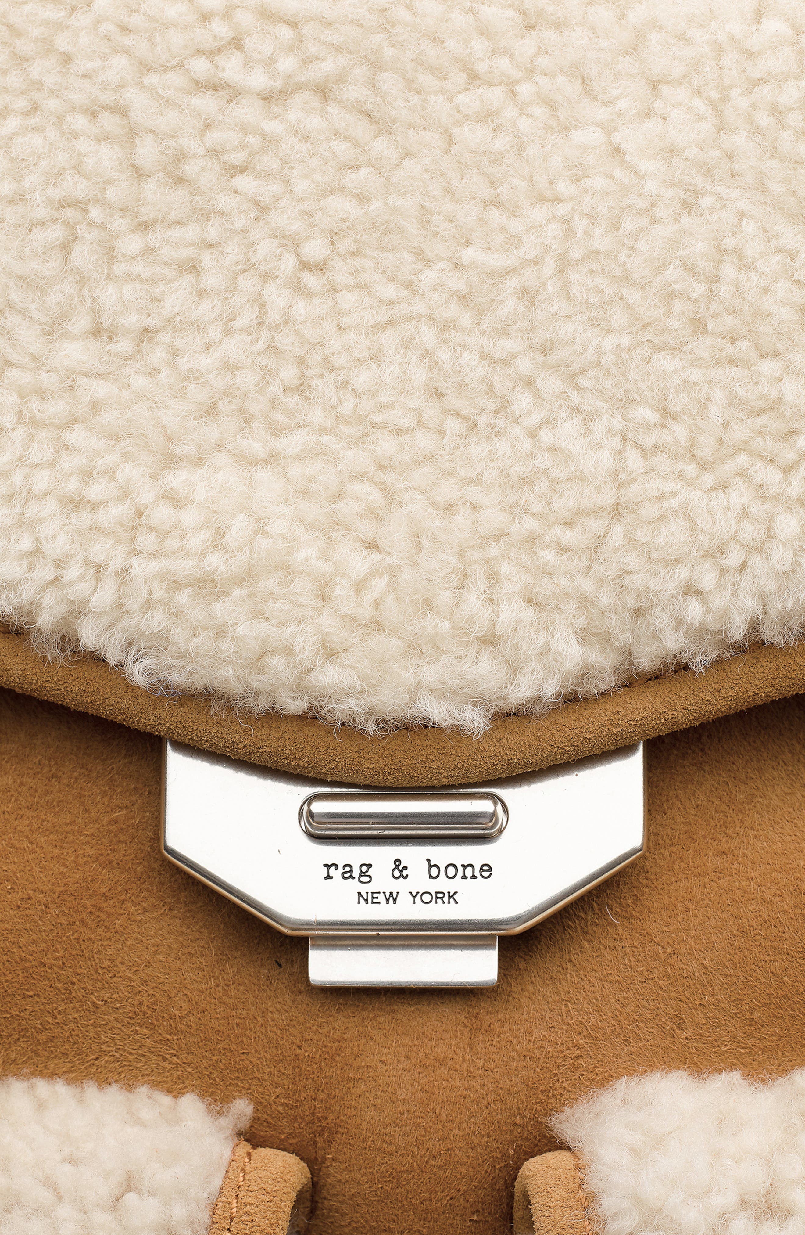 rag & bone Small Suede Genuine Shearling Field Backpack, Alternate, color, 