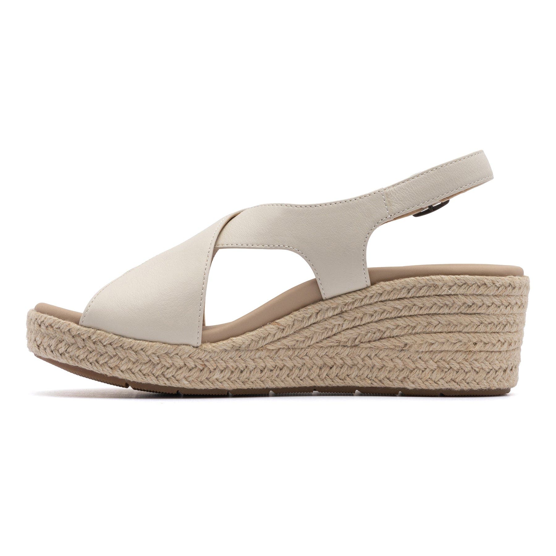 ABEO Riviera Cross Sandal, Alternate, color, Off White Leather - Regular