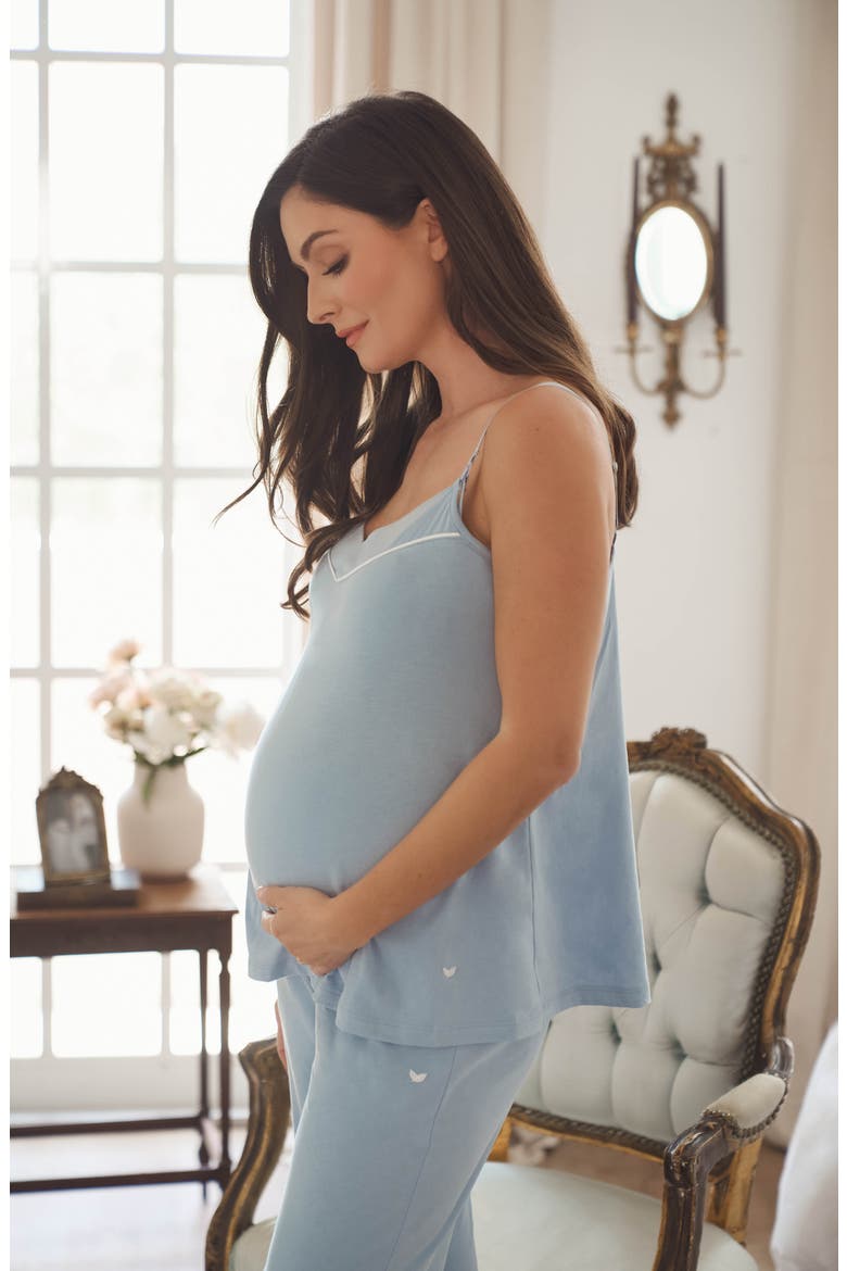 3-Piece Cotton Maternity Set, Alternate, color, PERIWINKLE