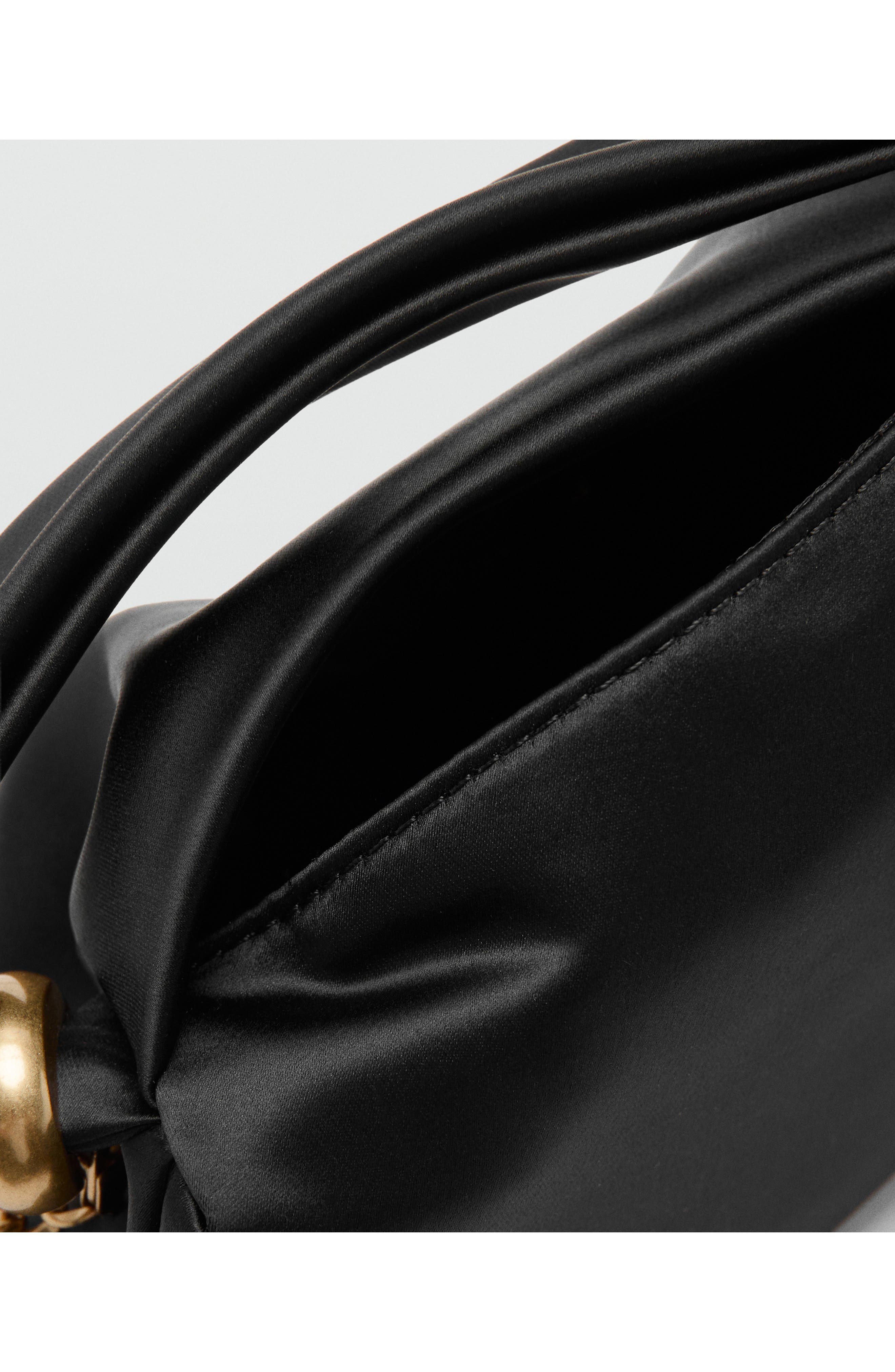 MANGO Satin Top Handle Bag, Alternate, color, 