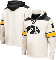 COLOSSEUM Men's Colosseum Cream Iowa Hawkeyes Big & Tall Hockey Lace-Up Pullover Hoodie