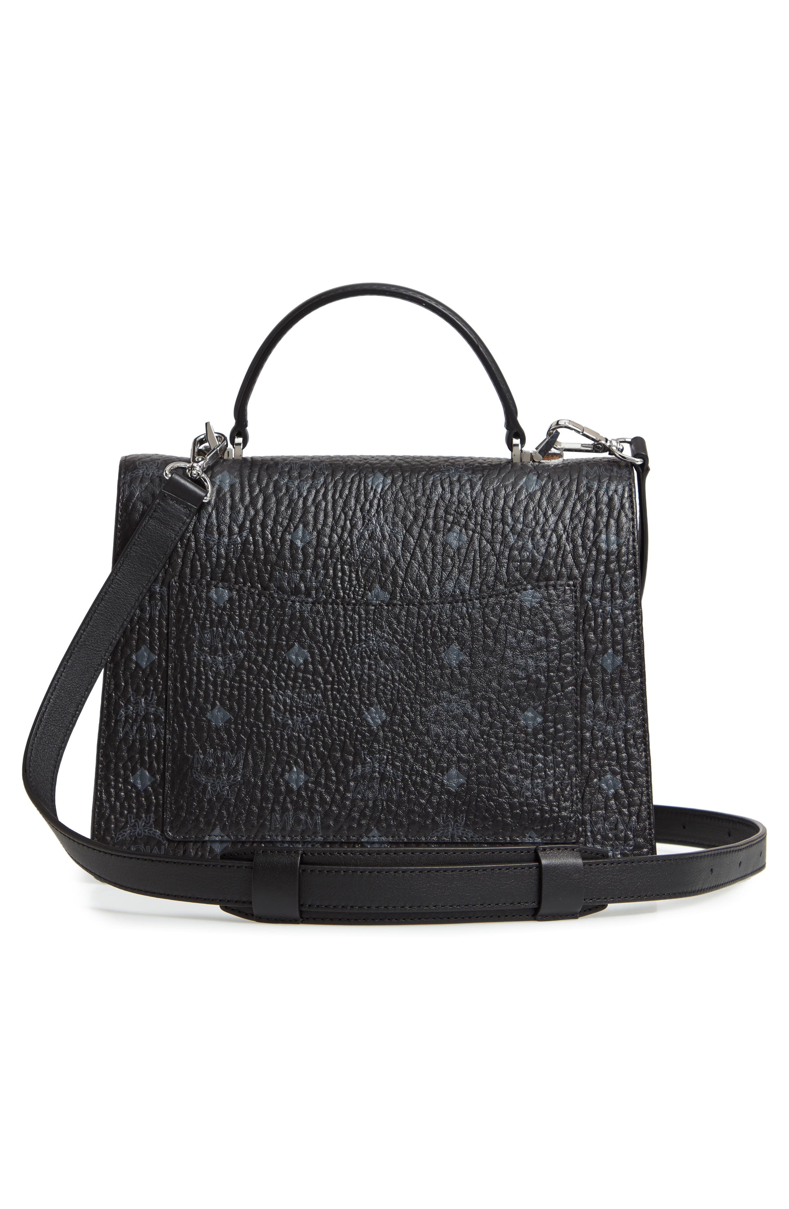 MCM Medium Patricia Visetos Coated Canvas Satchel, Alternate, color, 