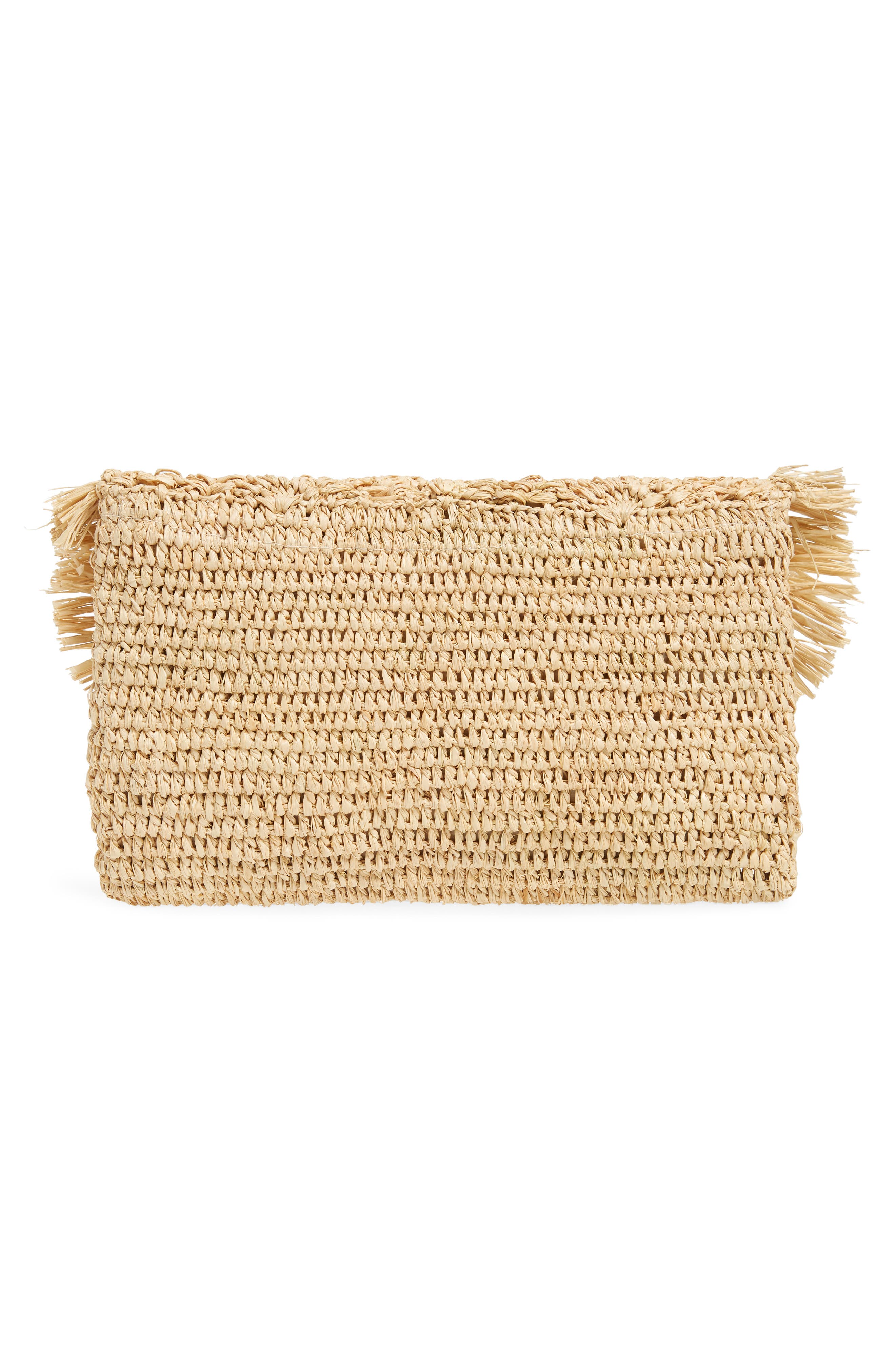 Nordstrom Woven Raffia Clutch, Alternate, color, 