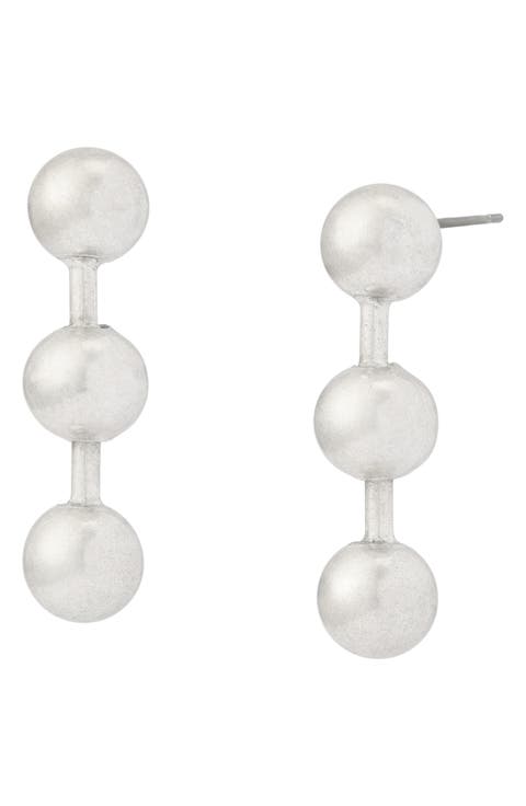Ball Chain Short Linear Drop Earrings
