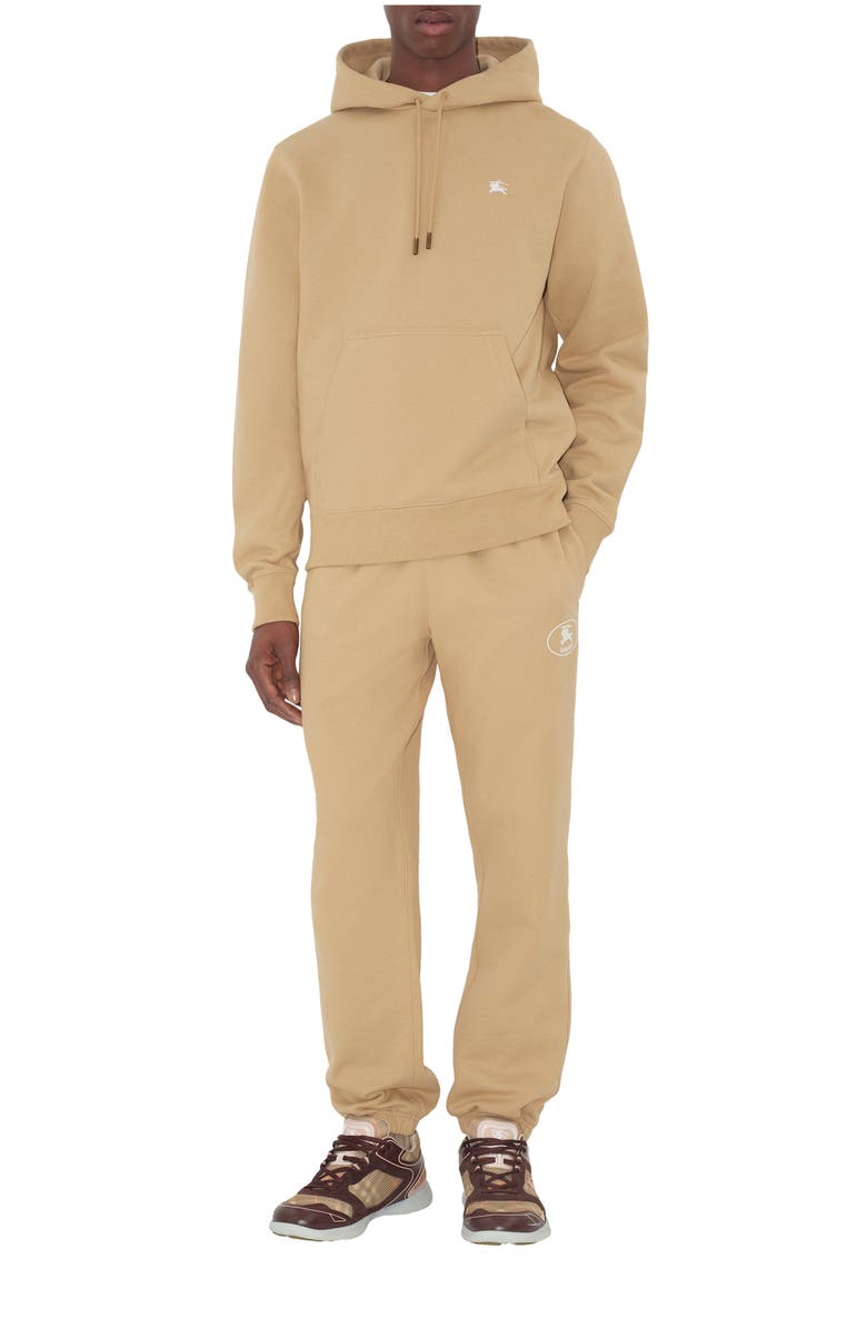 Burberry Knight Stamp Cotton Hoodie, Main, color, Flax Beige