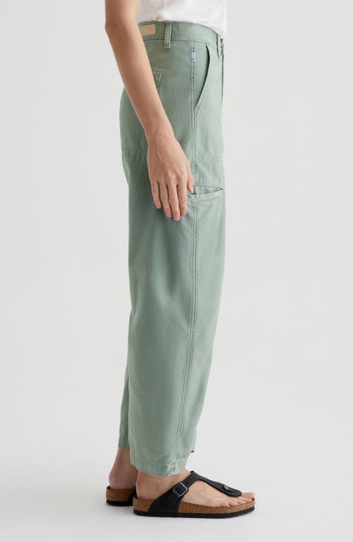 Ag Hazal Ankle Barrel Utility Twill Pants In Sulfur Matcha Latte