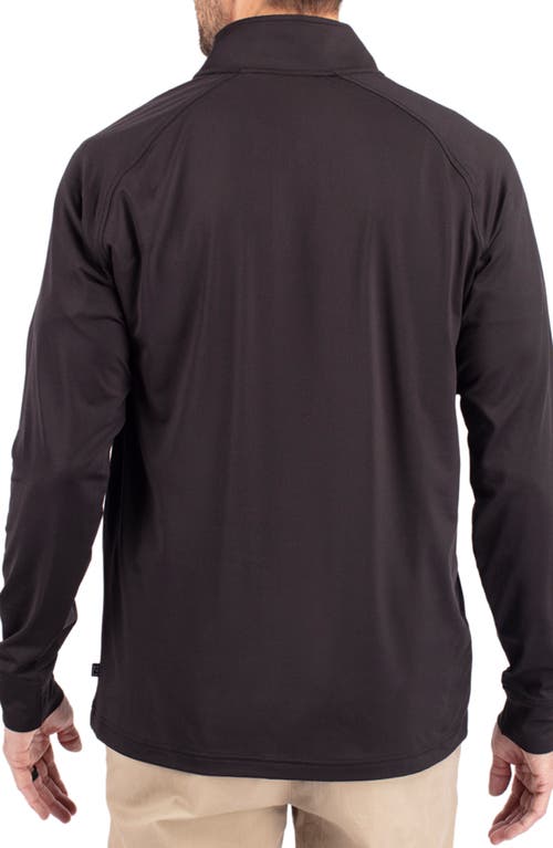 Cutter & Buck Adapt Knit Quarter Zip Pullover In Brown