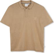 BOSS Kidswear Kids' Rib Collar Cotton Polo Shirt