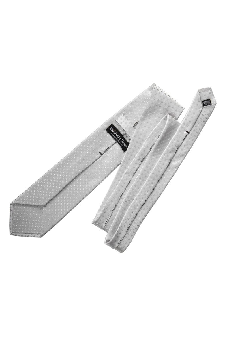 Barbera - Extra Long Silk Jacquard Tie for Men, Alternate, color, Silver
