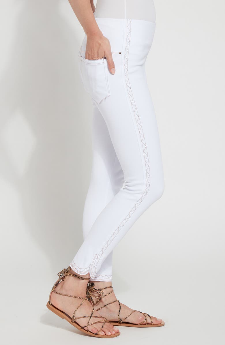 Lysse Zigzag Tulip Hem Crop Skinny Jeans, Alternate, color, White