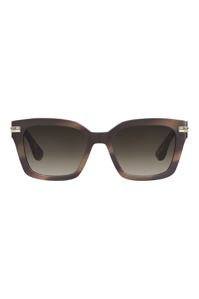 54mm Gradient Polarized Square Sunglasses, Main, color, HAVANA BROWN/ BROWN SF