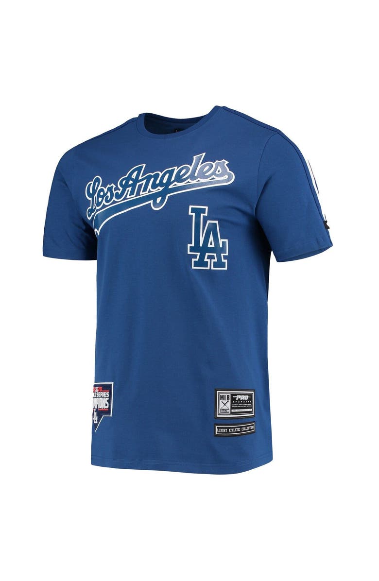 PRO STANDARD Men's Pro Standard Royal/ Los Angeles Dodgers Taping T-Shirt, Alternate, color, 
