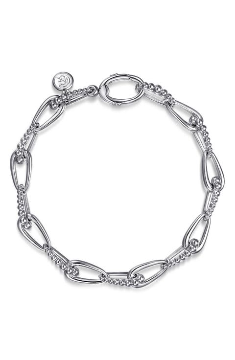 Bujukan Tapered Link Chain Sterling Silver Bracelet