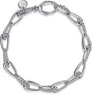 Gabriel & Co. Bujukan Tapered Link Chain Sterling Silver Bracelet