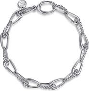 Gabriel & Co. Bujukan Tapered Link Chain Sterling Silver Bracelet