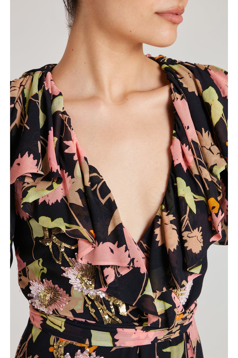 Maisie Wrap Dress, Alternate, color, Black Mix