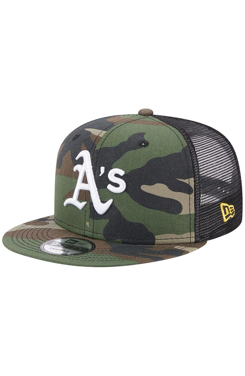 New Era Men's New Era Camo Oakland Athletics Trucker 9FIFTY Snapback Hat, Main, color,