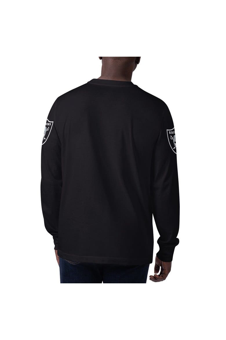 Men's Starter Black Las Vegas Raiders Clutch Hit Long Sleeve T-Shirt, Alternate, color, Black