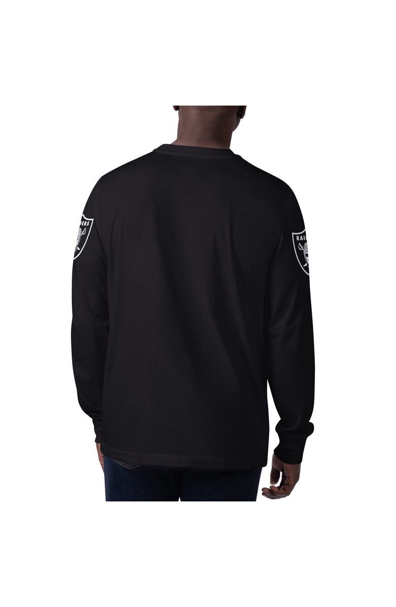 STARTER Men's Starter Black Las Vegas Raiders Clutch Hit Long Sleeve T-Shirt, Alternate, color, Black