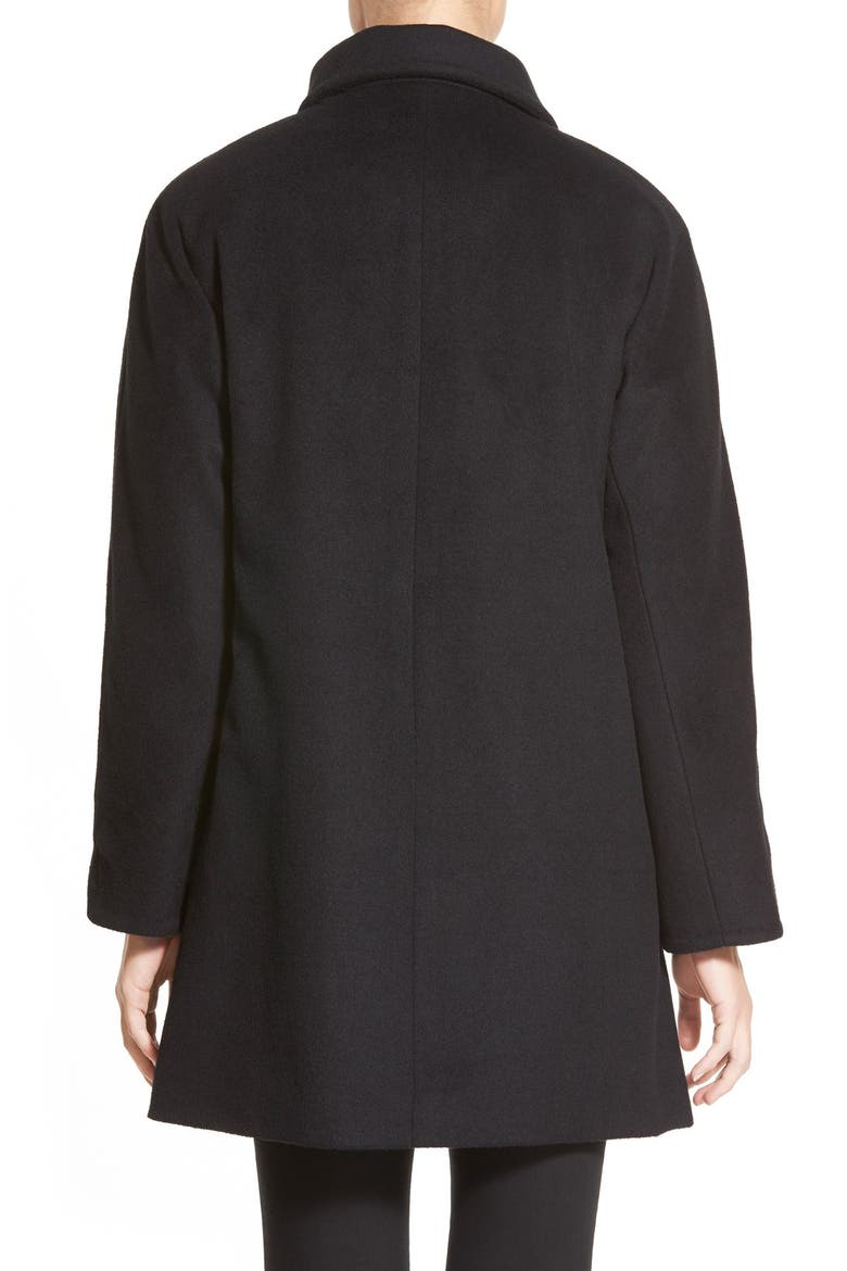 Convertible Collar Kimono Sleeve Coat (Nordstrom Exclusive), Alternate, color, BLACK