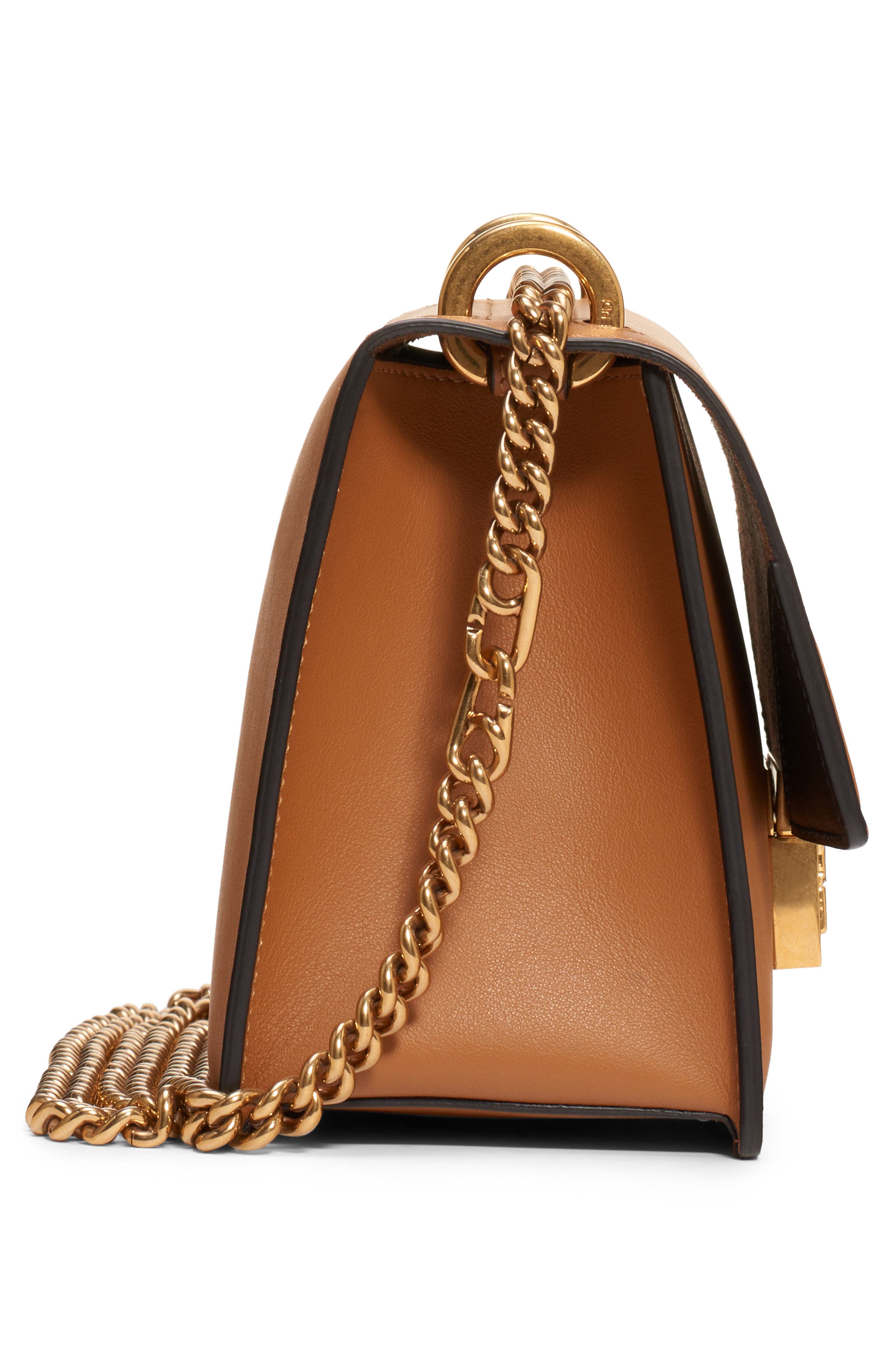 Fendi Small Kan U Leather Shoulder Bag, Alternate, color, 