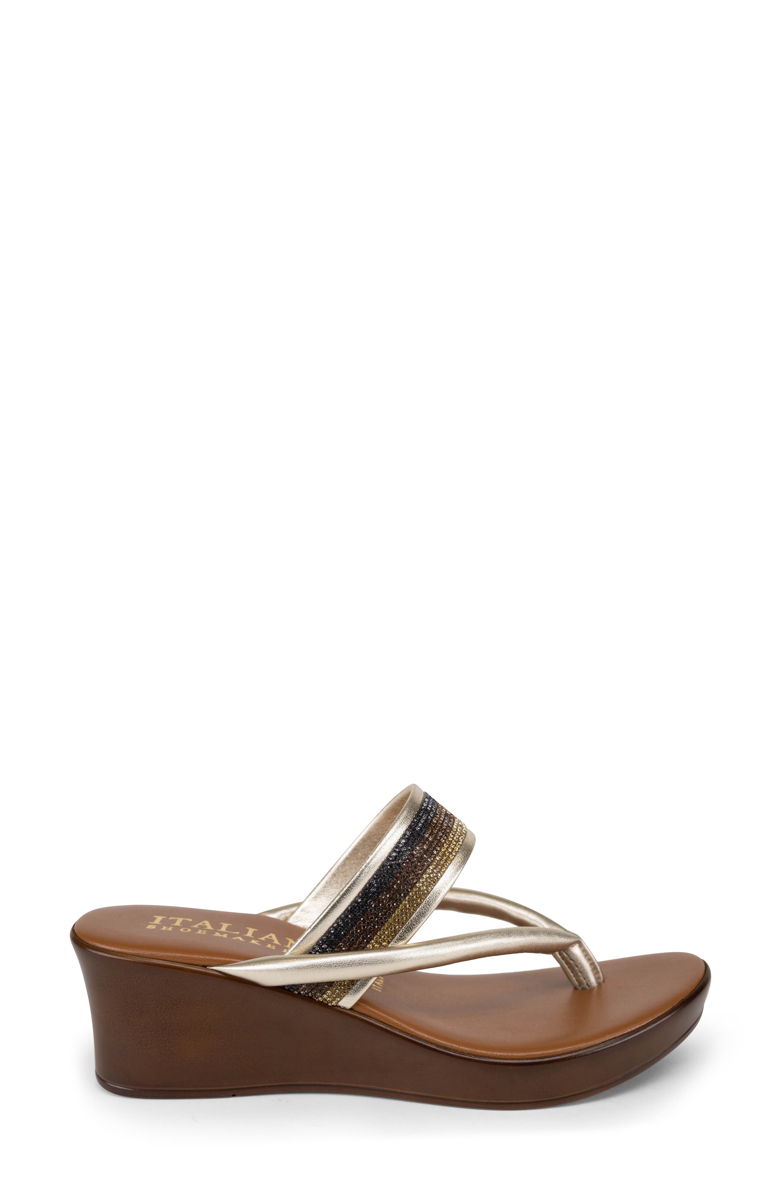 ITALIAN SHOEMAKERS Jaylin Pavé Crystal Wedge Sandal, Main, color, 