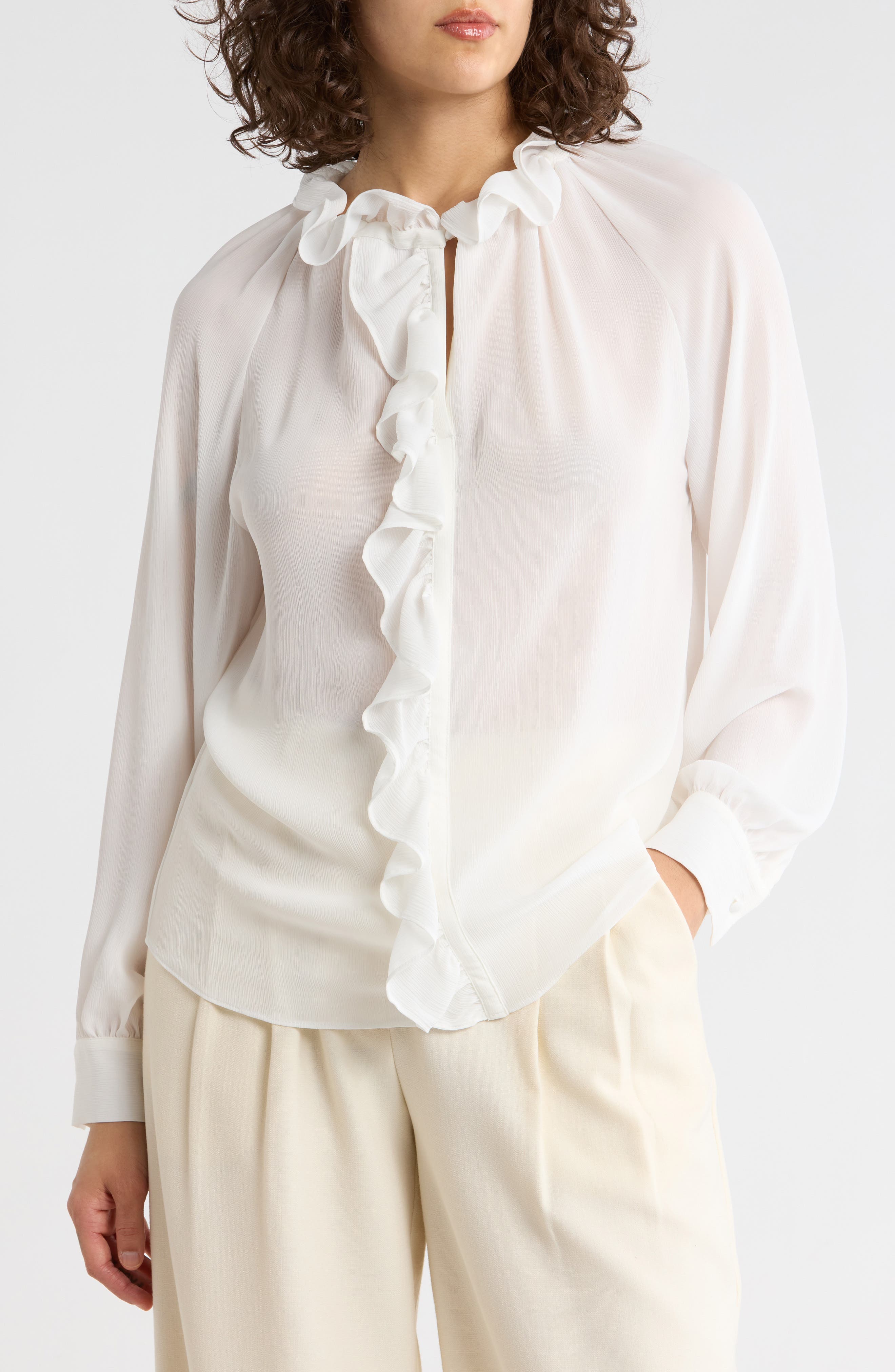 Ruffle Long Sleeve Top