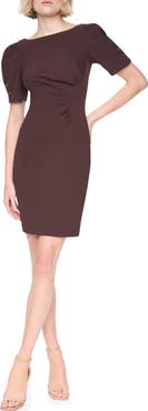 DKNY Ruched Puff Short Sleeve Sheath Dress