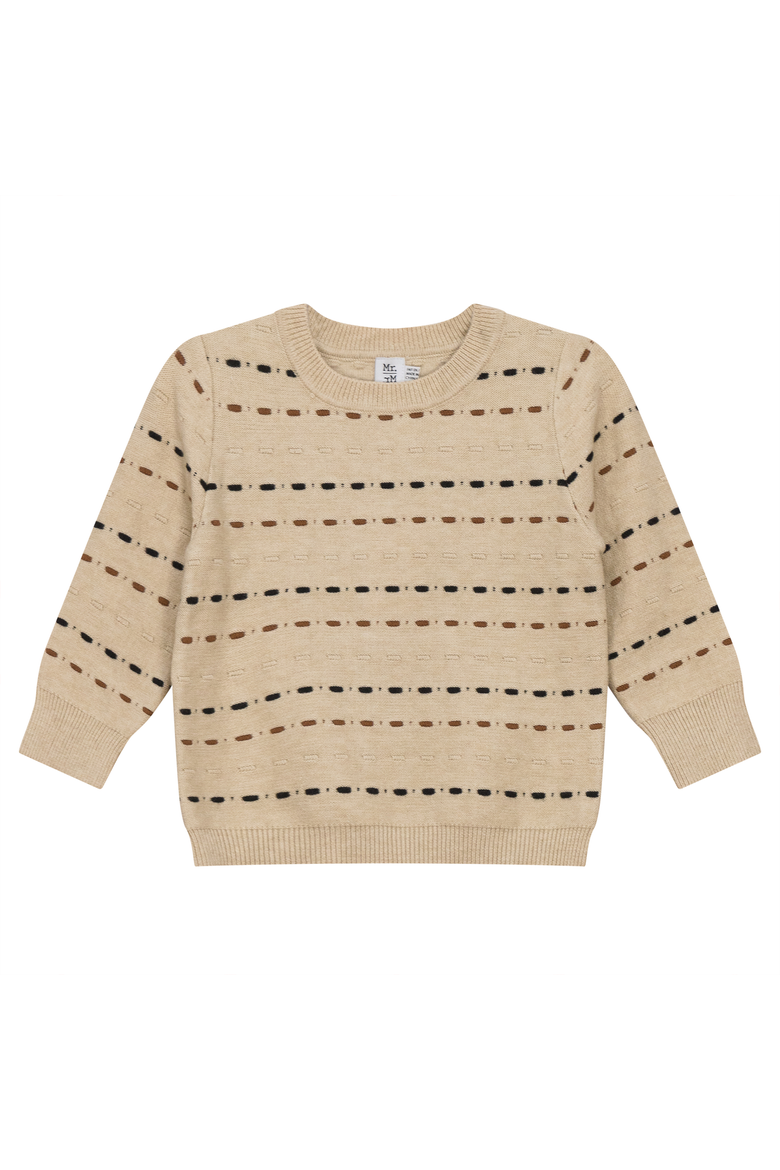 Long Sleeve Knitted Sweater, Main, color, Dark Almond/Black