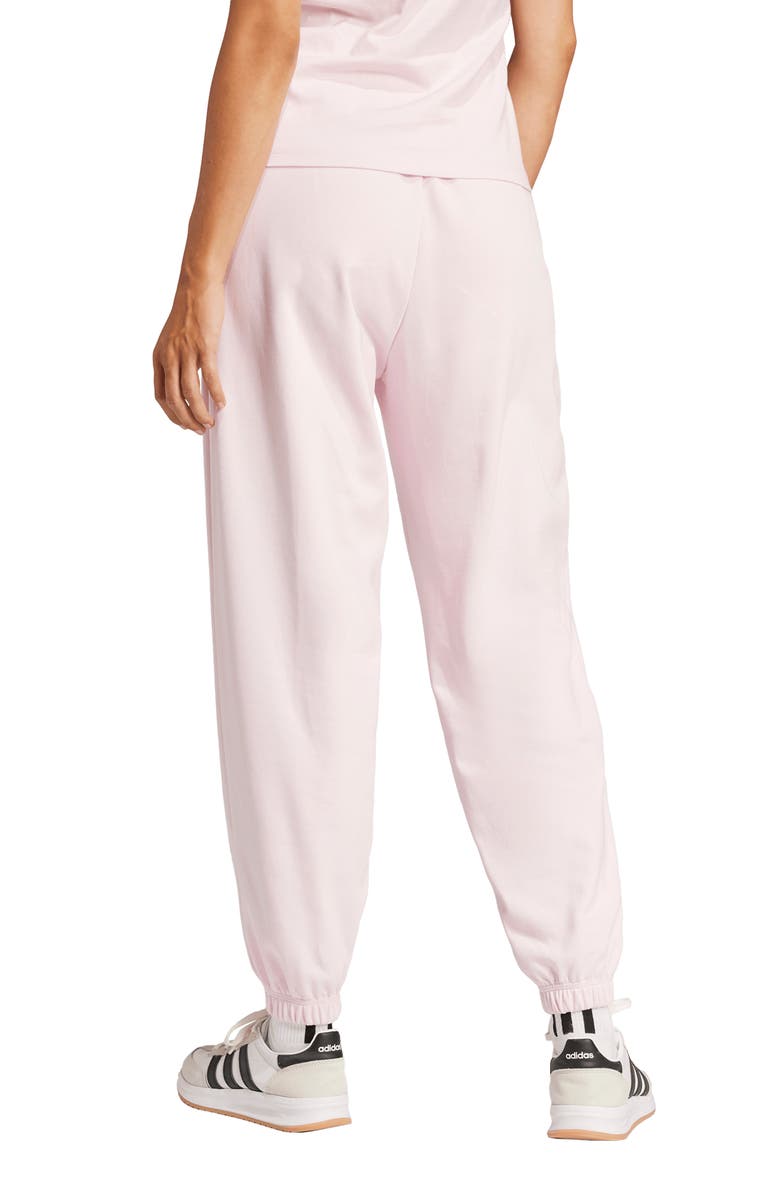 adidas Loose Fit French Terry Joggers, Alternate, color, Clear Pink/ White