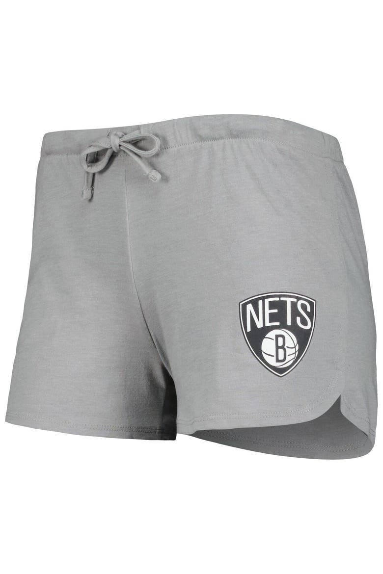 Women's Concepts Sport Heather Black/Heather Gray Brooklyn Nets Team Raglan Long Sleeve T-Shirt & Shorts Sleep Set, Alternate, color, Heather Black