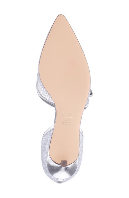 Nina Nashly Pointed Toe Cap Toe Mary Jane Pump In Silver