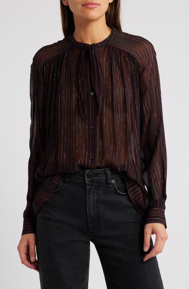 SESSÙN Joylux Metallic Stripe Shirt, Main, color,