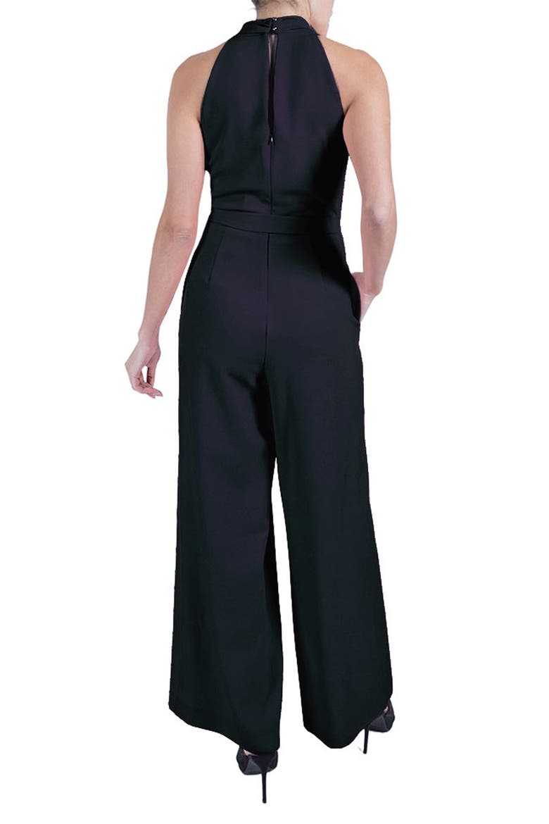 Tie Waist Wide Leg Jumpsuit, Alternate, color, NAVY