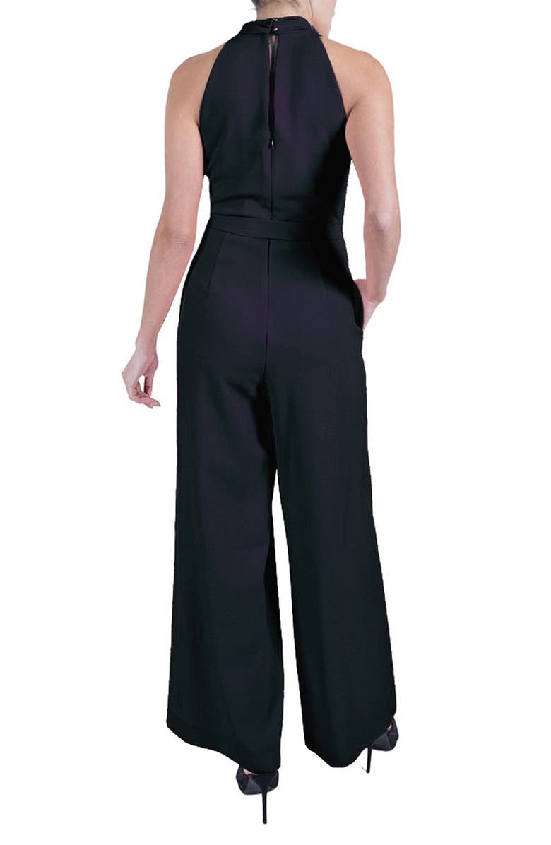 Julia Jordan Tie Waist Wide Leg Jumpsuit, Alternate, color, Navy