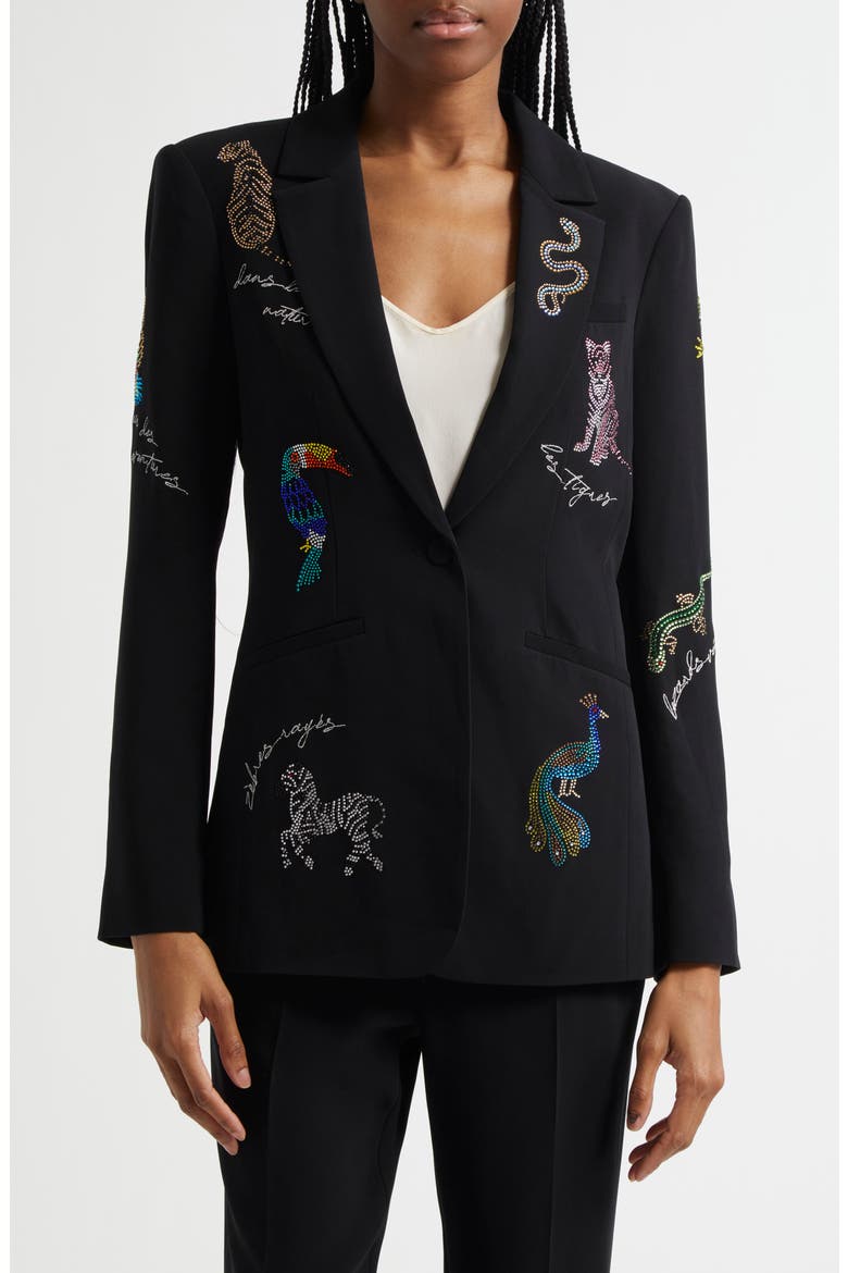 Karlie Bead Detail Blazer, Main, color, BLACK MULTI