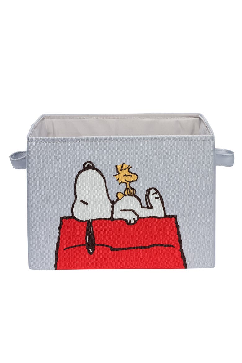 Snoopy Foldable/Collapsible Storage Bin/Basket Organizer w/ Handles, Main, color, Gray