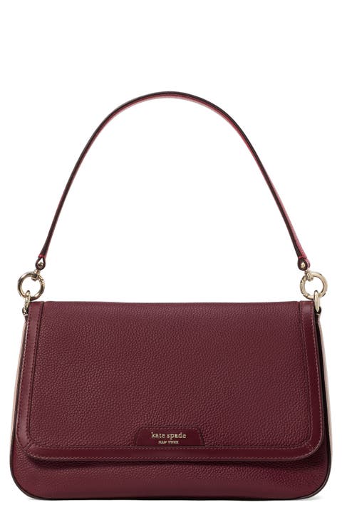 hudson colorblock pebbled leather satchel
