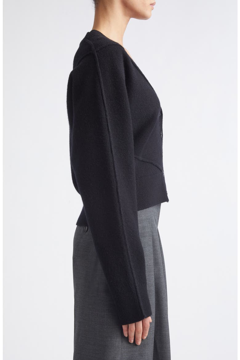 Sculptural Wool Cardigan, Alternate, color, CHARCOAL