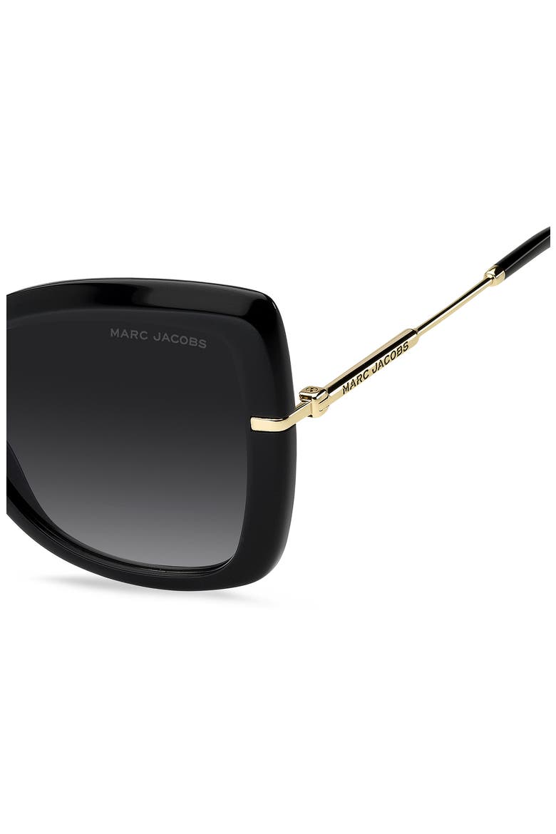 56mm Gradient Butterfly Sunglasses, Alternate, color, BLACK/ DARK GREY