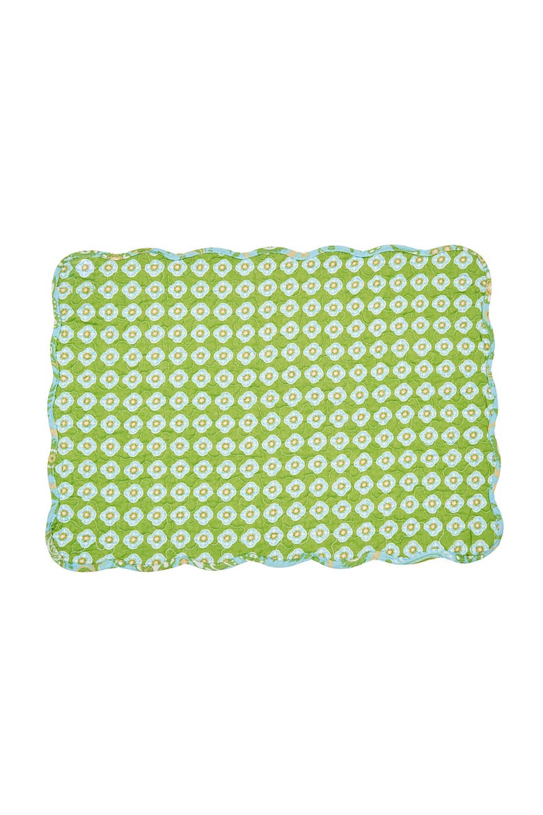 Zoe 100% Cotton Set of 6 Placemats 13" x 19", Alternate, color, Green