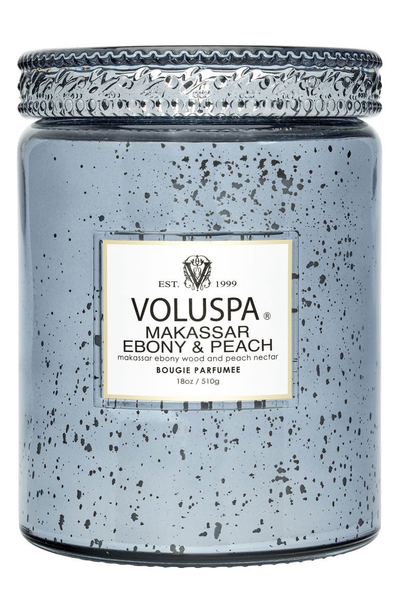 Voluspa Makassar Ebony & Peach Large Jar Candle, Alternate, color, Makassar Ebony Peach