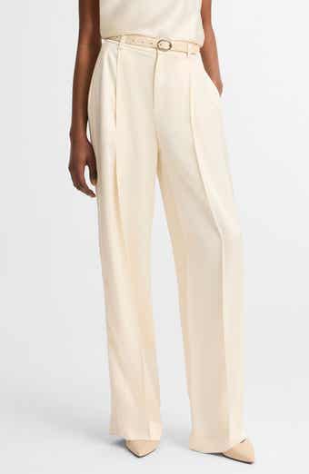 Pleated High Waist Satin Pants