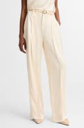 Vince Pleated High Waist Satin Pants
