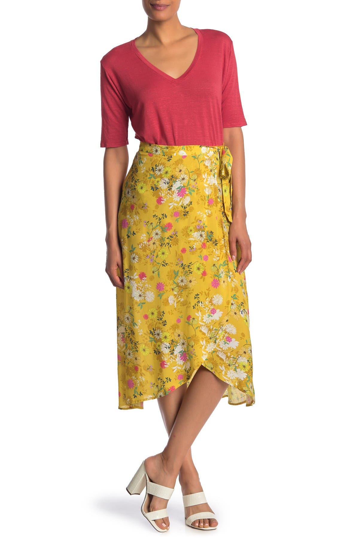 Velvet by Graham & Spencer Floral Printed Wrap Midi Skirt (Women ...