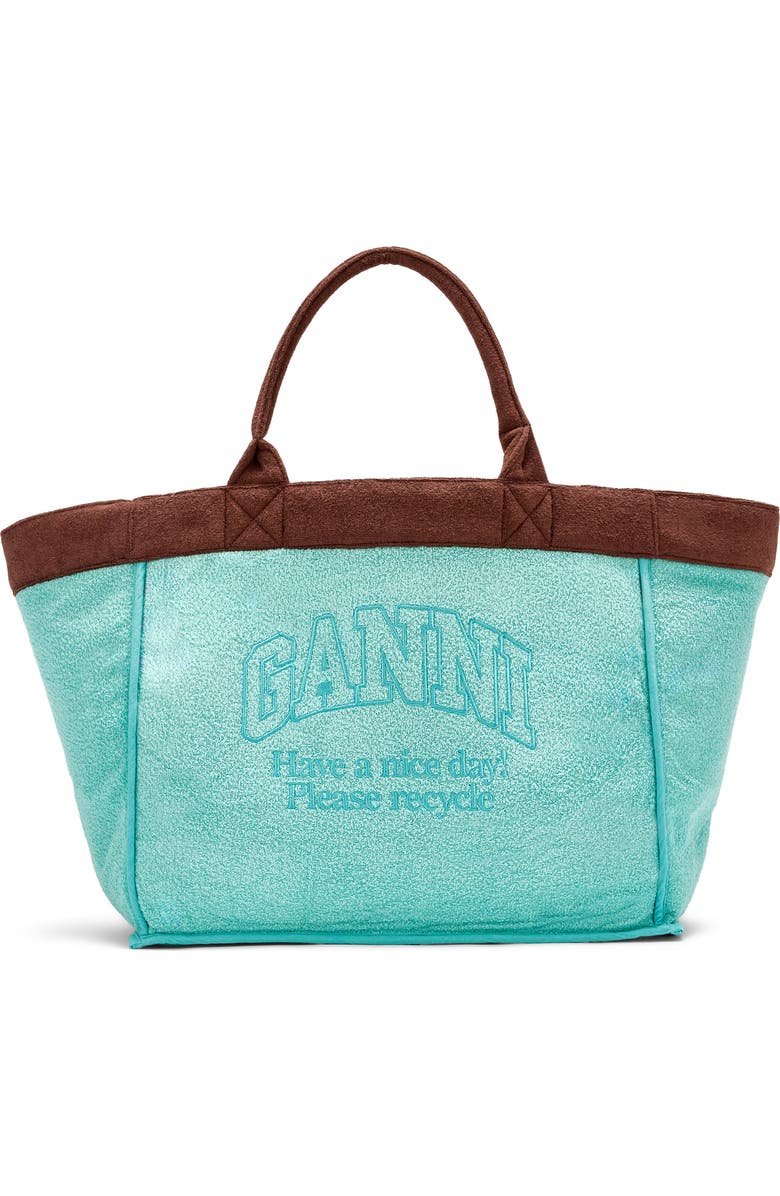 Ganni XXL Beach Resort Shopper, Alternate, color, Chicory Coffee