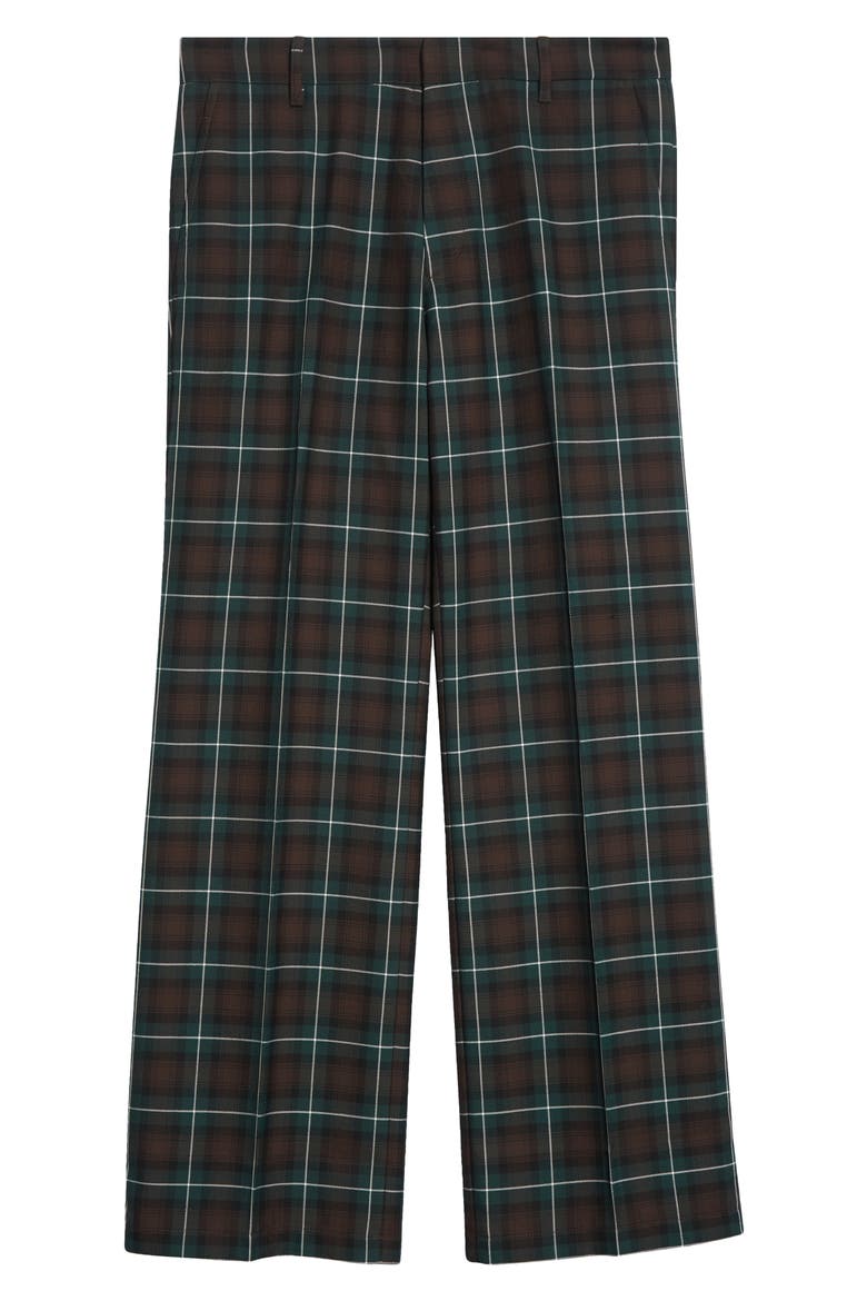 Sune Plaid Bootcut Pants, Alternate, color, GREEN CHECK