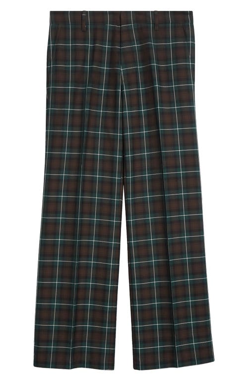 STOCKHOLM SURFBOARD CLUB Sune Plaid Bootcut Pants in Green Check 